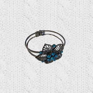 3/$20 - silver and blue rhinestone bangle bracelet